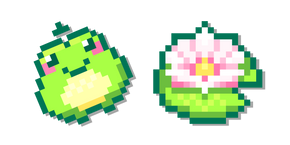 Курсор Little Frog and Water Lily Pixel