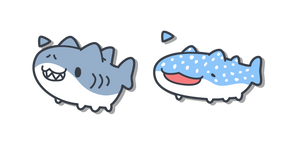 Bugcat Capoo Tiburón y Tiburón Ballena cursor