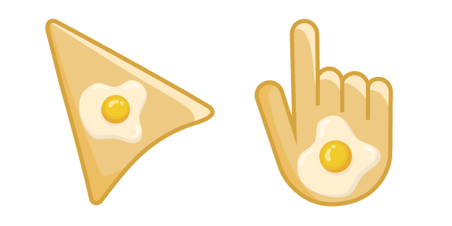 Fried Egg on Pale Yellow Background Cursor