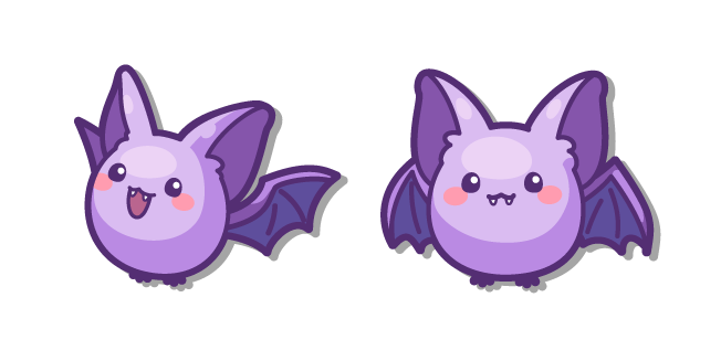 Kawaii Purple Baby Bat Cursor