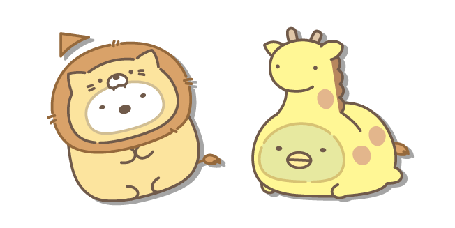 San-X Penguin and Shirokuma in Giraffe and Lion Costumes Cursor