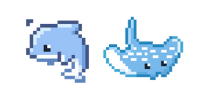 Mantarraya y Delfín Píxel cursor