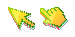 3D Yellow Pineapple Pixel Cursor