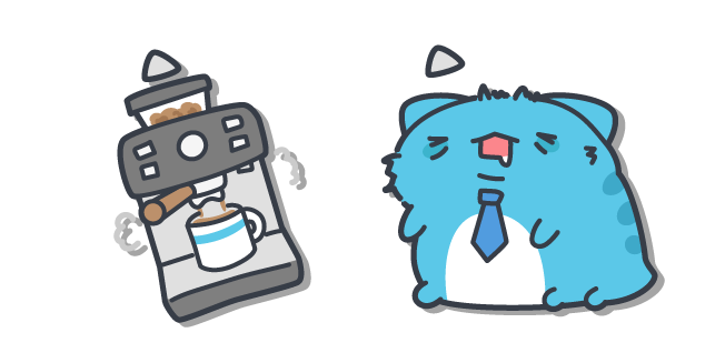 Tired Bugcat Capoo and a Coffee Machine cursor – Custom Cursor