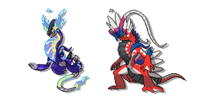 Pokemon Miraidon y Koraidon Píxel cursor