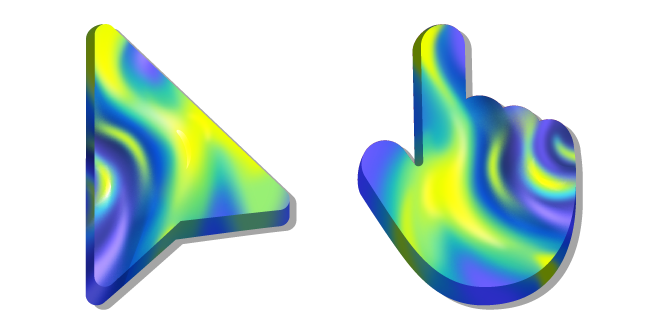 Lime Blue Ripple Fluid Cursor