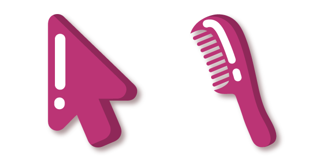 Minimal Pink Hair Comb Cursor