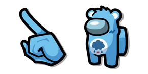 Among Us Blue Care Bears Grumpy Bear Character Cursor