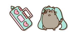 Pusheen Hatsune Miku con un Boombox cursor