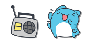 Bugcat Capoo Dansant et une Boombox Curseur