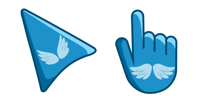 Angel Wings on Water Blue Background Cursor