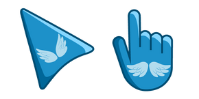 Angel Wings on Water Blue Background Cursor
