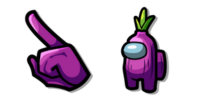Among Us Purple Red Onion Character Cursor