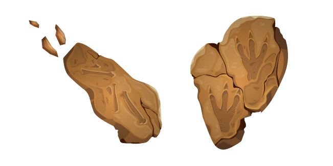 Dinosaur Fossil Footprints and Bones Cursor