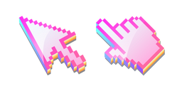 3D Malvavisco Rosa Píxel cursor