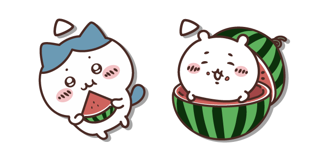 Chiikawa y Hachiware Comiendo Sandía Cursor