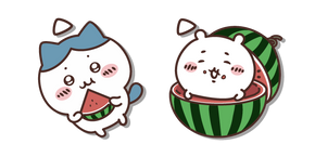 Chiikawa and Hachiware Eating Watermelon Cursor