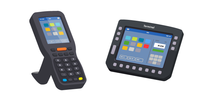 Order Picker: Desktop Terminal and Handheld Barcode Scanner Cursor