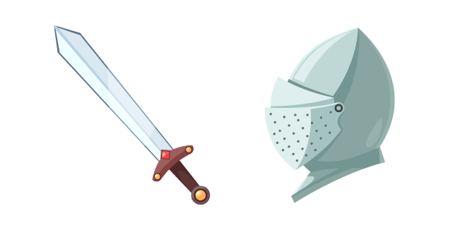 Knight Helmet and Medieval Sword Cursor