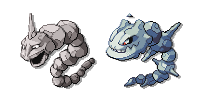 Pokemon Onix and Steelix Pixel Cursor