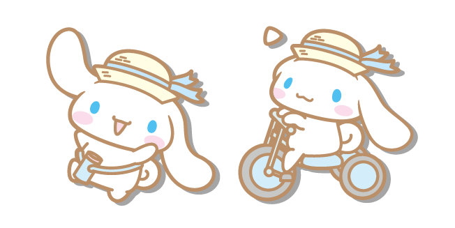 Sanrio Cinnamoroll with a Straw Hat and a Bike Cursor