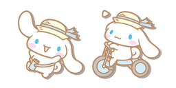Sanrio Cinnamoroll with a Straw Hat and a Bike
