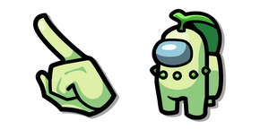 Among Us Personaje Pokémon Chikorita Verde cursor