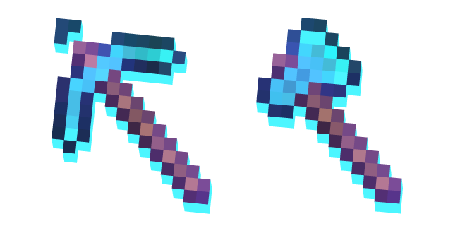 Minecraft Hacha y Pico de Diamante Encantados Cursor