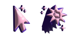 Курсор Simple 3D Pink Purple Arrow and Twisted Star