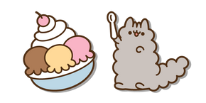 Курсор Pusheen Stormy and a Bowl of Ice Cream