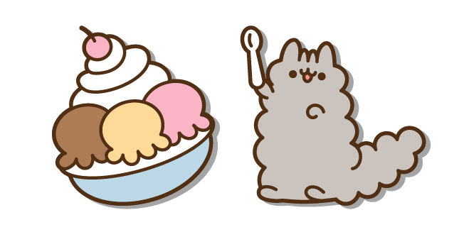 Pusheen Stormy and a Bowl of Ice Cream курсор