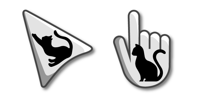 Black Cat on Light Gray Background Cursor