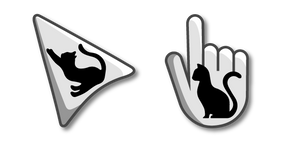 Курсор Black Cat on Light Gray Background