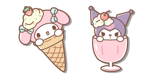 Kuromi and My Melody Ice Cream Cursor