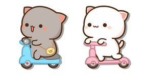 Курсор Mochi Mochi Peach Cats Peach and Goma on Scooters