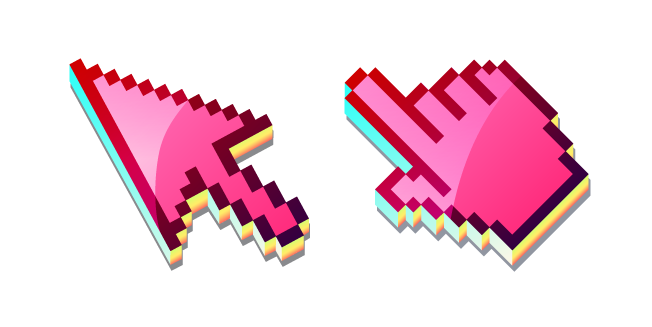 3D Gelée de Framboise Pixel Cursor