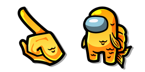 Among Us Orange Goldfish Character Cursor
