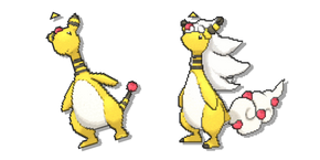 Pokemon Pharamp et Méga-Pharamp Pixel Curseur