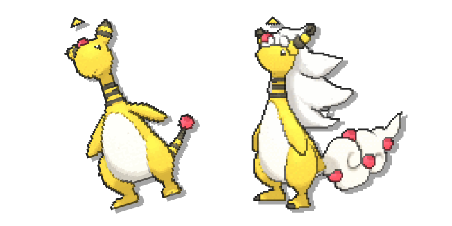 Pokemon Ampharos and Mega Ampharos Pixel курсор