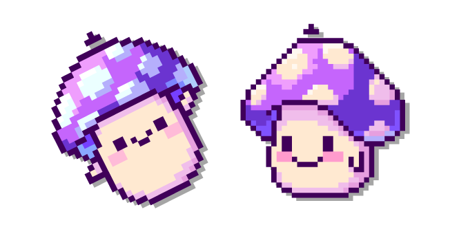 Champignons Violets Enchantés Pixel Cursor