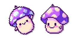 Champignons Violets Enchantés Pixel Curseur