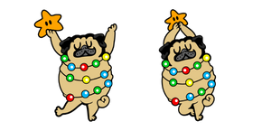 Cute Christmas Tree Pug Cursor