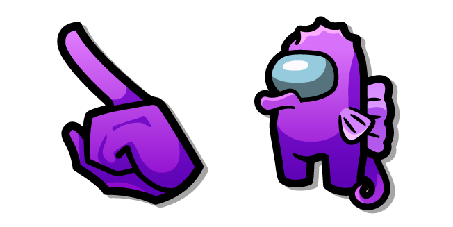 Among Us Purple Seahorse Character Cursor