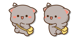 Mochi Mochi Peach Cats Goma Running Happily Cursor