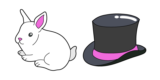 VSCO Girl Chapeau de Magicien et Lapin Blanc Cursor