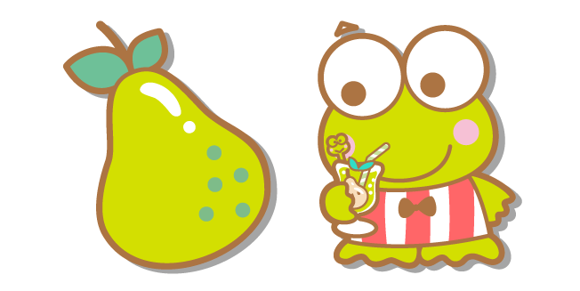 Sanrio Keroppi with a Cocktail and a Pear курсор