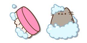 Pusheen Tomando un Baño con un Cepillo cursor