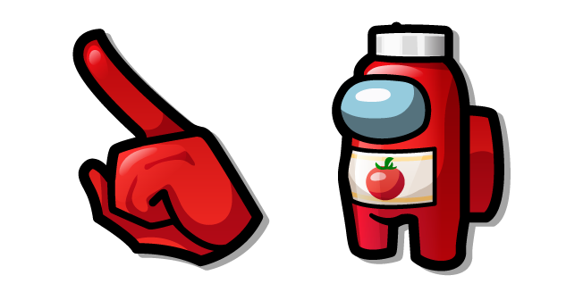 Among Us Personaje Botella de Kétchup Roja Cursor