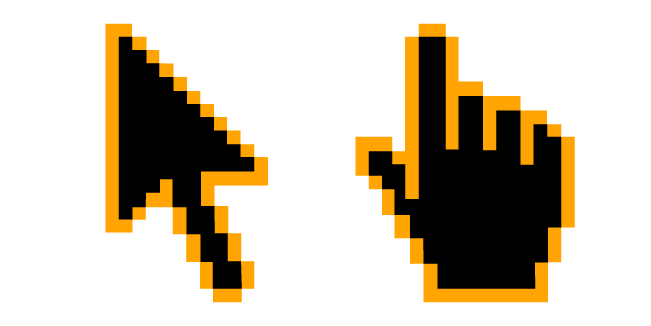 Orange Web Pixel Cursor