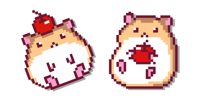 Hamster with Cherry Pixel Cursor